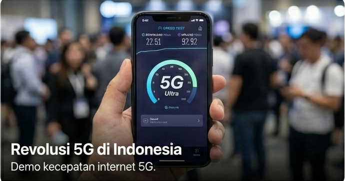 Pemasangan menara 5G di perkotaan.