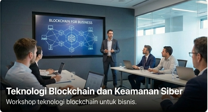 Workshop teknologi blockchain untuk bisnis.